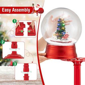 Lampione Natalizio Decorativo da 1,5 m con Babbo Natale/Pupazzo di Neve/Albero Rotante a 360 Gradi, 15 LED Colorati, 8 Melodie, 2 Modalità, Luci Natalizie - Product Image 5