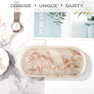 Organisateur de bijoux Emibele, plateau ovale en résine, plateau de vanité pour salle de bain et cuisine, porte-bijoux, porte-bagues, organisateur de cosmétiques - Product Image 2