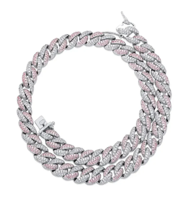 Luxury Moissanite Cuban Link Chain 925 Silver Iced Out Hip Hop Diamond Style Mens Jewelry <b>Statement</b> <b>Necklace</b> Custom Gift Modern - Product Image 2