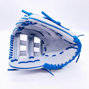 White <b>Baseball</b> <b>Glove</b> with Blue Stitching Right-Handed Standard Style Durable Training Equipment - Product Image 3