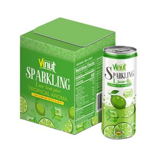 Certificado ISO de etiqueta privada VINUT 4 latas de agua con aroma de Lima brillante agua potable con sabor único - Product Image 1