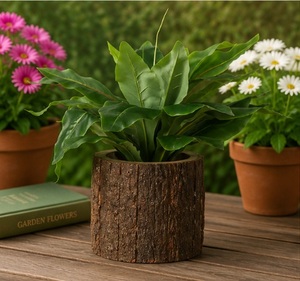 Maceta de Madera Natural Ecológica Hecha a Mano con Forma de Tronco de Árbol para Decoración del Hogar y Jardinería - Product Image 6