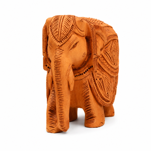 Handcrafted Wooden <b>Elephant</b> Statue | Intricately Carved Decorative <b>Elephant</b> Figurine | Traditional Wooden Home Office <b>Decor</b> - Product Image 4