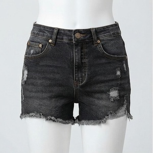 Women <b>Denim</b> Shorts High Waist Breathable Soft Cotton <b>Material</b> Trendy Casual Look Summer Fashion Streetwear Loose Fits - Product Image 1