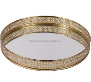 Long Golden Metal <b>Tray</b> Custom Luxury Metal Serving <b>Trays</b> With Mirror <b>Snack</b> <b>Trays</b> for Decoration and Serving With Customization - Product Image 6
