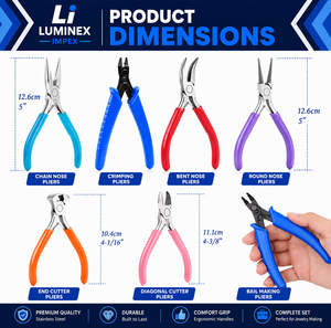 LUMINEX IMPEX LUB=113 <b>Long</b> <b>Nose</b> Stainless Steel Lightweight Smooth Work Jewelry Making Polishing Pliers for Bracelet Making DIY - Product Image 2