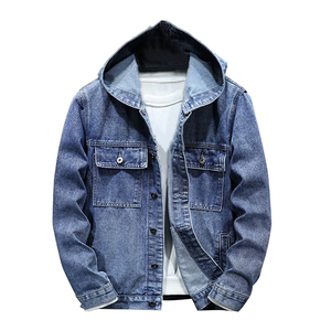 Sweat à capuche unisexe en jean respirant de qualité supérieure, fermeture éclair, manches longues, quatre poches, denim bleu, streetwear - Product Image 1