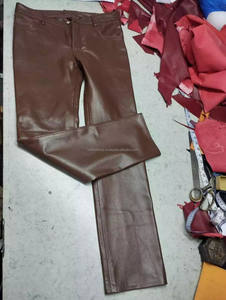 Genuine Leather Coffee Brown Lambskin Pant <b>Trouser</b> Store Hot Sale USA Fashion Show Santa Gifts Custom Sample - Product Image 3