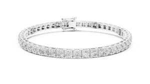 Bracelet tennis en diamant de laboratoire taille radiant de Choksi Gems & Jewellers avec placage or 18 carats rhodié - Product Image 2