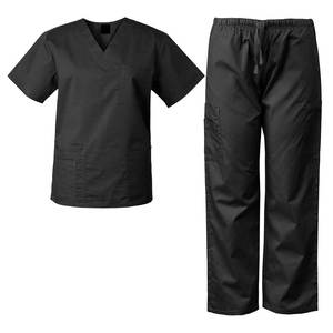 Top Performance Health Care Worker Black V Neck Men <b>Scrubs</b> Uniforms Set Fashionable Dental Hospital Uniform Short Sleeves - Product Image 3