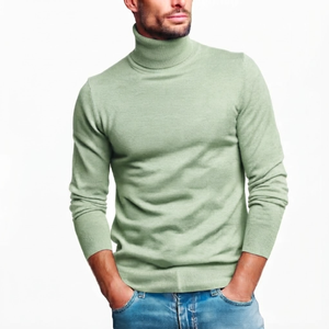 Pull en maille côtelée pour homme de haute qualité, doux au toucher, chaud, respirant, vente en gros, marque privée - Product Image 4