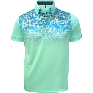 Camiseta Polo de Manga Corta con Estampado de Hojas de Plátano Azul para Hombre, Corte Regular Informal, Transpirable, Tejido 100% Poliéster, Marca Index Apparel - Product Image 6