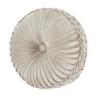 Centre rond boutonné en peluche mélangé coton coloré satin soyeux plissé coussins en gros fabricants indiens
