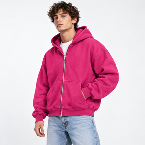 Heavyweight Cotton <b>Fleece</b> <b>Zipper</b> Hoodie Men Women Raglan Sleeve Sports Fall Winter OEM ODM Custom Logo <b>Zipper</b> Hoodies Factory - Product Image 3