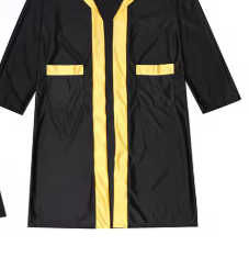 HAWK SPORTS INDUSTRIES HW-BR-001 Robe de boxe à capuche noire et jaune en satin, tenue d'entraînement durable en polyester pour toutes les saisons, MMA, Muay Thai - Product Image 3