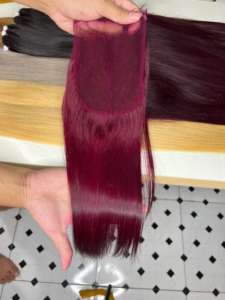 Vente en gros pas cher fermeture en dentelle plus petits noeuds HD Swiss dentelle os droite paquets complets de cheveux humains - Product Image 2