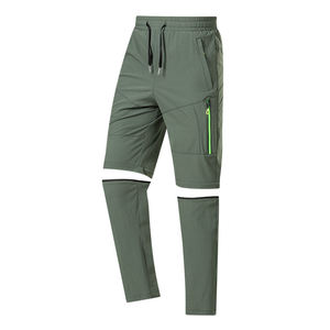 Pantalones de Senderismo Negros Convertibles con Bolsillos con Cremallera y Detalles Verdes para Actividades al Aire Libre - Product Image 6