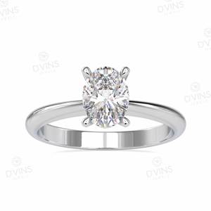 Anillo de Compromiso Clásico con Diamante VVS Ovalado de 2.5 Quilates Cultivado en Laboratorio, Engaste de Garras, Oro Sólido de 14k, Regalo para Fiesta o Boda, Certificado IGI - Product Image 4