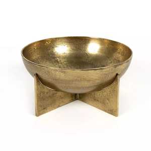 Juego de Soportes para Cuencos de Latón Antiguo, Centro de Mesa Redondo de Metal Texturizado para Frutas, Decoración del Hogar, Recipiente Decorativo - Product Image 1