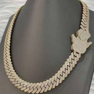 Collier gourmette de luxe en moissanite dorée, plaqué rhodium, argent 925, chaîne statement glacée, bijoux hip-hop pour hommes et femmes, qualité supérieure - Product Image 6