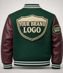 Blouson universitaire personnalisé OEM, marque privée, corps en laine, manches en cuir, blouson Letterman, vente en gros, commande en gros, épais, style universitaire - Product Image 3
