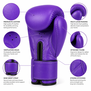 Gants de boxe de qualité avec rembourrage protecteur souple pour l'entraînement sur sac, la remise en forme, le sparring et les entraînements quotidiens. - Product Image 5