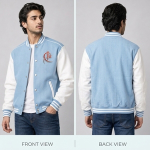 Veste universitaire de haute qualité avec manches en coton - Design élégant sur le devant, style décontracté, style classique, vêtements d'hiver pour hommes avec service OEM - Product Image 6