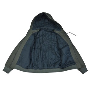 Chaqueta Bomber con Capucha para Hombre, de Lona, Resistente al Viento, Informal, con Relleno Grueso de Poliéster, para Otoño, con Bolsillos y Cierre de Cremallera - Product Image 4