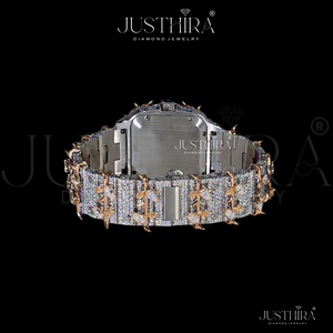 Reloj de Lujo Unisex al por Mayor, de Aleación y Acero Inoxidable Cuadrado, con Diamantes VVS, Totalmente Adornado, Estilo Hip Hop, Esfera de Cristal de Zafiro, el Mejor - Product Image 5