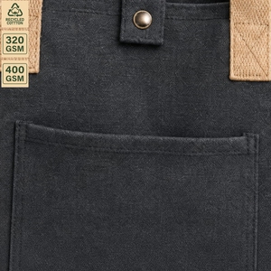 Bolsa de Compras de Lona Negra Resistente de 360 GSM con Logotipo Personalizado, Bolsillo Exterior y Asas de Algodón, 48x35x20cm, Venta al Por Mayor, OEM, ODM - Product Image 3