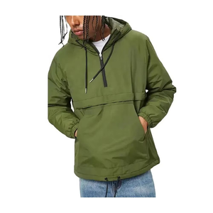 Men's High Street Style Waterproof Cycling Anorak Quarter Zip up Hooded <b>Pullover</b> Windbreaker with Patchwork Pattern <b>Rain</b> <b>Jacket</b> - Product Image 1