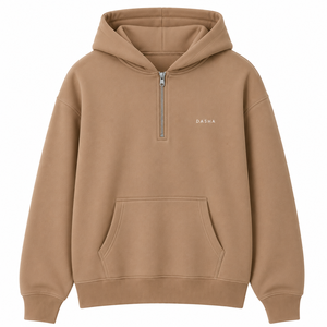Sweat-shirt à capuche surdimensionné respirant avec logo personnalisé pour homme, en molleton épais de coton, fermeture éclair quart de tour, OEM - Product Image 5