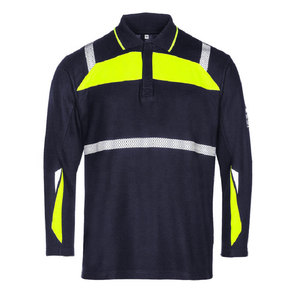 High Visibility Reflective Stripe Work Safety Polo Shirts Construction Engineer Long Sleeve Hi-Vis Security Polo Shirts - Product Image 3
