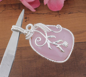 Collar con Colgante de Cuarzo Rosa, Plata de Ley 925, Cadena de Joyería con Piedras Preciosas, Chapado en Platino, Unisex, Vintage, Regalo de Aniversario - Product Image 6