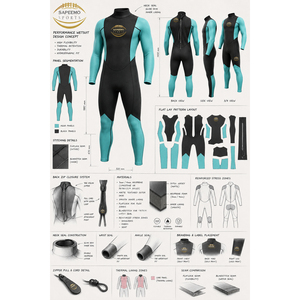 Traje de Neopreno para Hombre, Traje de Buceo y Surf de Cuerpo Completo, Logotipo Personalizado, Venta al por Mayor, Cierre Trasero, Traje de Baño Térmico - Product Image 5