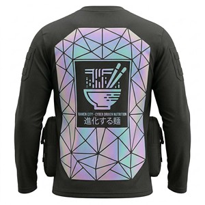 Chemise réfléchissante Cyberpunk pour homme, haut à manches longues graphique tactique et utilitaire, vêtement technique personnalisé - Product Image 3
