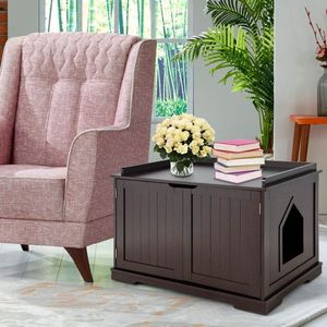Grande litière pour chat avec double accès par porte, accessoire pour un habitat confortable pour votre chat - Product Image 3
