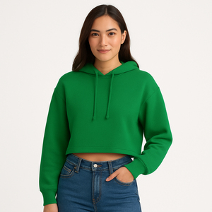 Hoodies unisexes à coupe ample, taille ajustée, coupe courte, à capuche, unis, à manches longues, décontractés, en coton respirant, séchage rapide, anti-rétrécissement, pour l'hiver - Product Image 5
