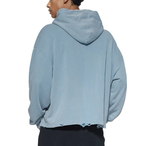 เสื้อฮู้ดดี้ทรงบ็อกซี่ 340gsm สไตล์เรโทร ลุคย้อนยุค ซักฟอก ลุคดิสเทรส  คุณภาพสูง สวมใส่สบาย ทรงหลวม  สำหรับผู้ชาย  โลโก้แบบกำหนดเองได้  แบบยูนิเซ็กส์ - Product Image 2