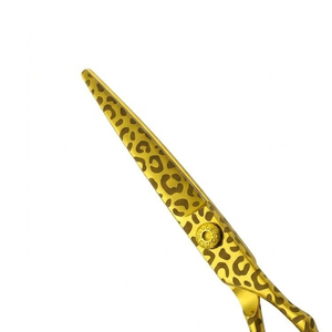 Custom Logo 6 Inch Barber Hair Cutting Barber Salon Use <b>Scissor</b> Yellow Stainless Steel Durable Lightweight <b>Beard</b> Cutting <b>Scissor</b> - Product Image 3