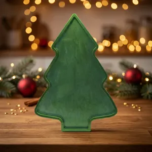 Décoration de Noël en résine faite à la main en forme de sapin, verte, pour table intérieure, style personnalisé, durable, imperméable, écologique - Product Image 2