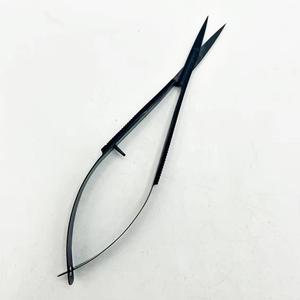 Tijeras de Maquillaje Profesionales de Acero Inoxidable Curvadas, Punta Afilada, Diseño No Plegable para Diestros, para Recortar Cejas - Product Image 1