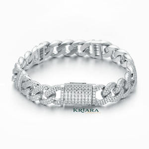 Export Quality Cuban <b>Bracelet</b> 925 Silver Rhodium Plated Bold Luxury Jewelry <b>For</b> <b>Men</b> And Women Available At Wholesale Price - Product Image 5