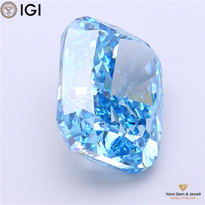 4.00 Carat CVD Lab Grown Diamond <b>Cushion</b> Shape with IGI Certificate Fancy Vivid Blue Color VVS2 Clarity for Party Wear Jewelry - Product Image 6