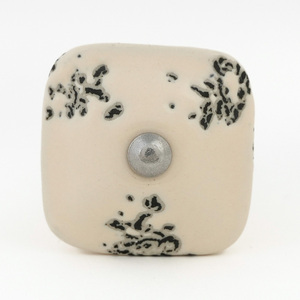Handcrafted Ceramic Kids <b>Drawer</b> Knobs Cream Kitchen Cabinet Knobs Square Furniture Handles & Knobs Wholesale - Product Image 1