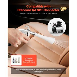 Pistola ad aria ad alta pressione da 6 9.2 con 2 ugelli per pulizia auto per polvere e sporcizia - Product Image 5