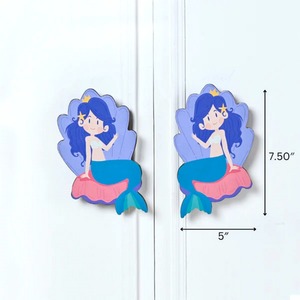 Poignée de tiroir décorative en bois faite à la main pour enfants, poignées de commode sirène pour chambre d'enfant, poignée de porte de meuble, utilisation facile - Product Image 3