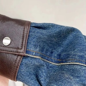 Men's Casual Coated Denim <b>Jacket</b> Distressed Frayed Hem Zipper Front Vintage Western <b>Trucker</b> Style Eco-Friendly Windproof Autumn - Product Image 5