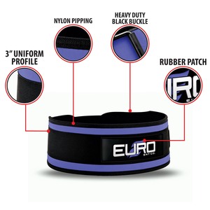 EURO SKT CO. Ceinture de musculation noire et violette, réglable avec boucle, unisexe, soutien lombaire pour entraînement de force, en matériau EVA - Product Image 6