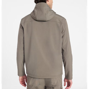 Chaqueta de Forro Polar con Capucha para Hombre, Cortavientos, Cierre de Cremallera, Color Sólido Informal, Poliéster, para Otoño, Corte Regular - Product Image 3